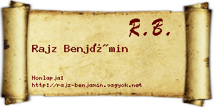 Rajz Benjámin névjegykártya